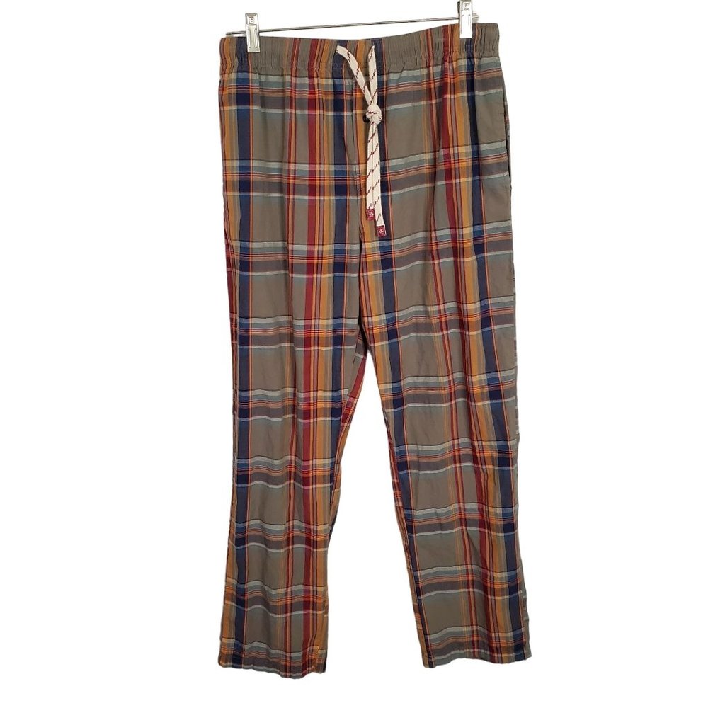 Original Penguin Size S Pants Lounge 100% Cotton Pull On Pajama Plaid Pockets